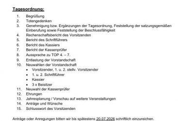 Einladung zur Mitgliederversammlung 24.07.2026