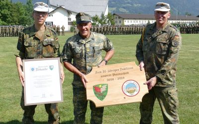 20 Jahre Patenschaft zwischen Struber Jagern und dem Kärntner Jägerbataillon 26; Feierliche Zeremonie mit Vertrauen, Beständigkeit und Verlässlichkeit